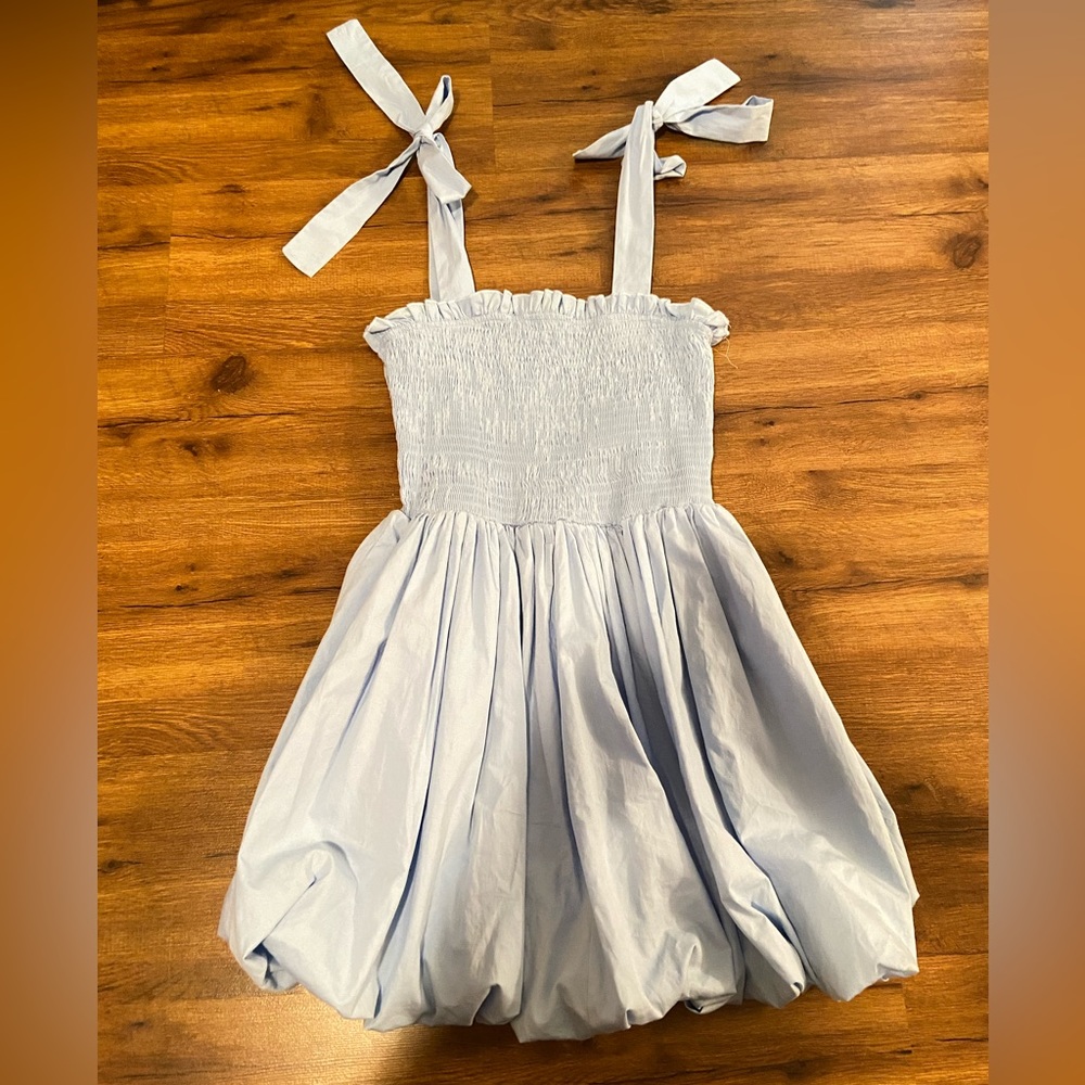 Baby Blue smocked bubble dress